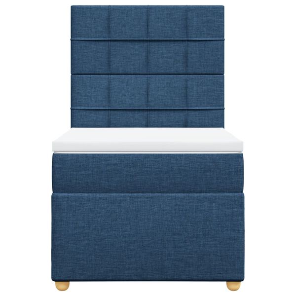 vidaXL Box spring postel s matrac&iacute; modr&aacute; 90x190 cm textil
