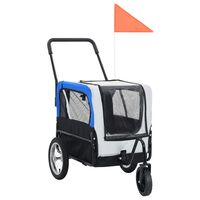 vidaXL Vozík pro psa za kolo a na běhání 2 v 1 šedý a modrý