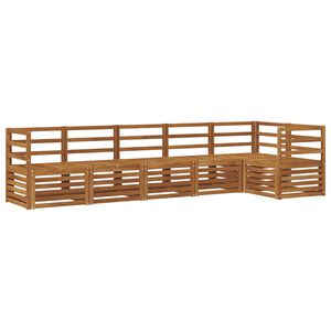 vidaXL Rohov&aacute; sofa sada 6 pcs Př&iacute;rodn&iacute; Masivn&iacute; ak&aacute;tov&eacute; dřevo