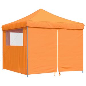 vidaXL Skl&aacute;dac&iacute; party stan pop-up se 4 bočn&iacute;mi stěnami oranžov&yacute;