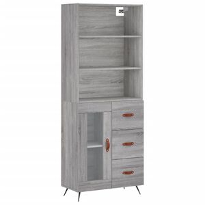 vidaXL Skř&iacute;ň highboard &scaron;ed&aacute; sonoma 69,5 x 34 x 180 cm kompozitn&iacute; dřevo