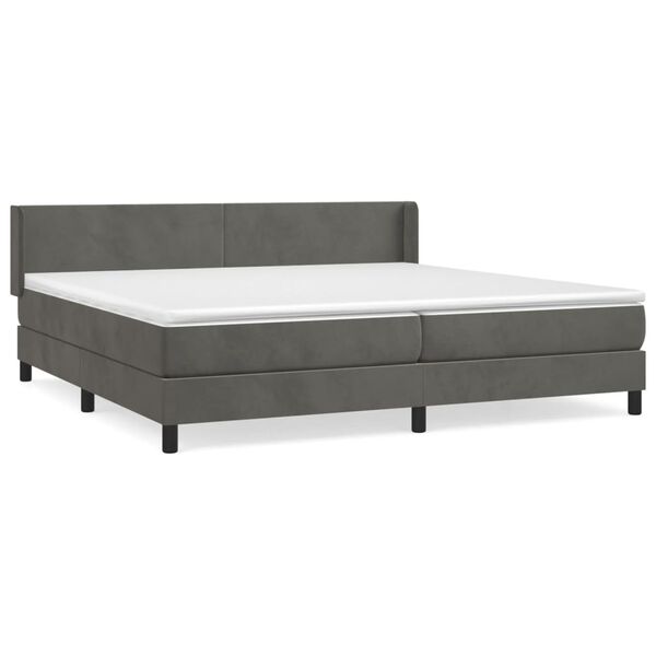 vidaXL Box spring postel s matrac&iacute; tmavě &scaron;ed&aacute; 200x200 cm samet