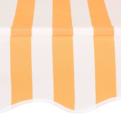 vidaXL Ručně zatahovací markýza 350 cm oranžovo-bílé pruhy