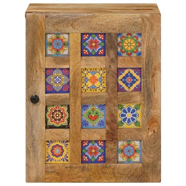 vidaXL Zavě&scaron;en&aacute; koupelnov&aacute; skř&iacute;ň se dveřmi Př&iacute;rodn&iacute; 38 x 33,5 x 48 cm