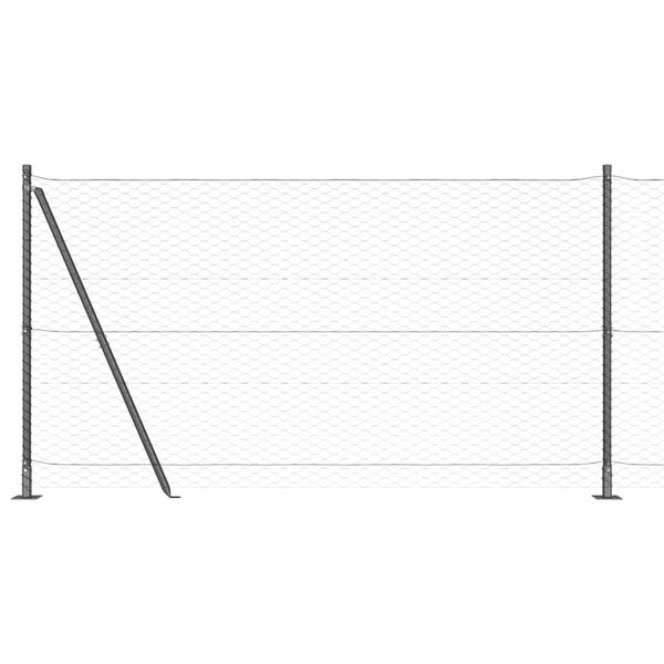 vidaXL Plotov&yacute; sloupek. &Scaron;ed&aacute; 25 x 1,5 m (36 mm s&iacute;ť) Ocel