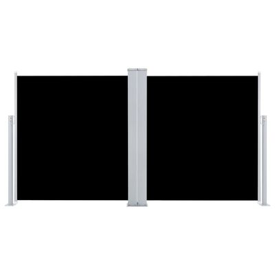 vidaXL Zatahovací boční markýza / zástěna černá 100 x 600 cm