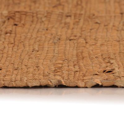 vidaXL Ručně tkaný koberec Chindi kůže 160 x 230 cm snědý