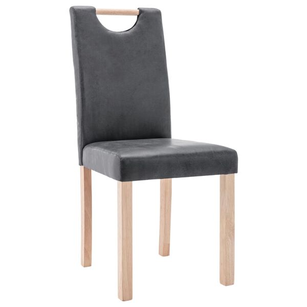 vidaXL J&iacute;deln&iacute; židle 6 ks &scaron;ed&eacute; uměl&aacute; semi&scaron;ov&aacute; kůže