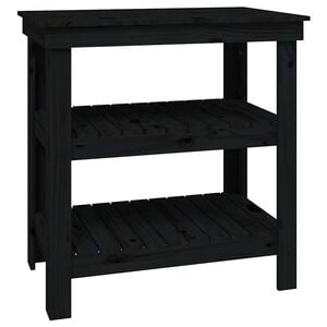 vidaXL D&iacute;lensk&yacute; stůl čern&yacute; 78,5 x 50 x 80 cm masivn&iacute; borov&eacute; dřevo