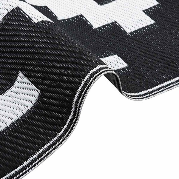 vidaXL Venkovní koberec ARAKIL bílý a černý 190 x 290 cm PP