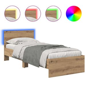 vidaXL R&aacute;m postele s čelo Artisanov&yacute; dub 75 x 190 cm kompozitn&iacute; dřevo