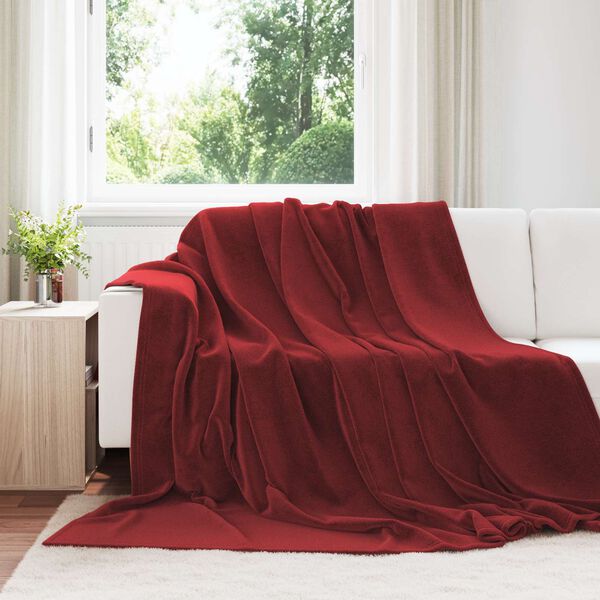 vidaXL Dekoračn&iacute; deky 6 pcs Bordeaux červen&aacute; 240 x 270 cm Fleece