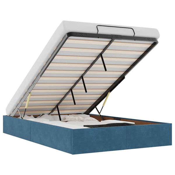 vidaXL Osmansk&yacute; r&aacute;m postele bez matrace tmavě modr&aacute; 120x190 cm samet