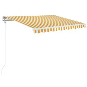 vidaXL Automatick&aacute; zatahovac&iacute; mark&yacute;za 350 x 250 cm žlutob&iacute;l&aacute;
