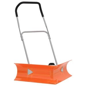 vidaXL Dvou&uacute;hlov&eacute; hrablo na sn&iacute;h s v&yacute;suvnou rukojet&iacute; oranžov&eacute; ocel