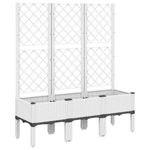 vidaXL Zahradn&iacute; truhl&iacute;k s trel&aacute;ž&iacute; b&iacute;l&yacute; 120 x 40 x 142 cm PP