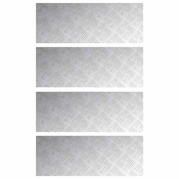 vidaXL Schodov&eacute; n&aacute;&scaron;lapy Obd&eacute;ln&iacute;kov&yacute; 4 pcs Stř&iacute;brn&aacute; 80 x 30 cm Hlin&iacute;k