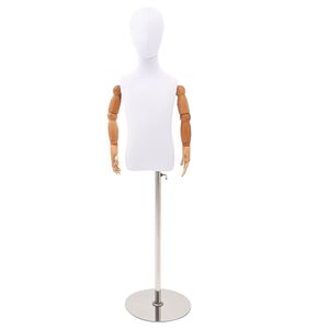 vidaXL Nastaviteln&yacute; manek&yacute;n 120-150 cm s podstavcem Unisex PP B&iacute;l&aacute;