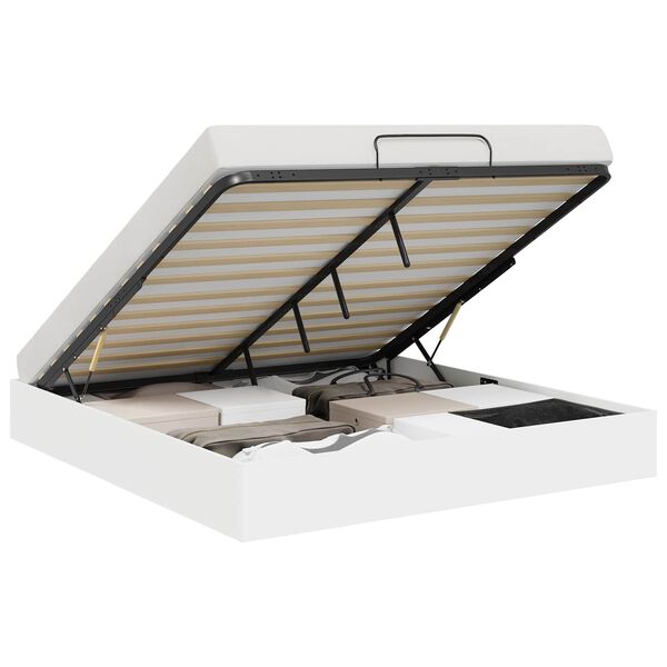 vidaXL Ottoman postel s &uacute;loži&scaron;těm B&iacute;l&aacute; 193 x 120 x 25 cm Dřevotř&iacute;ska