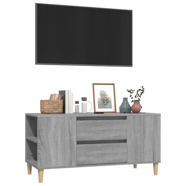 vidaXL TV skř&iacute;ňka &scaron;ed&aacute; sonoma 102x44,5x50 cm kompozitn&iacute; dřevo