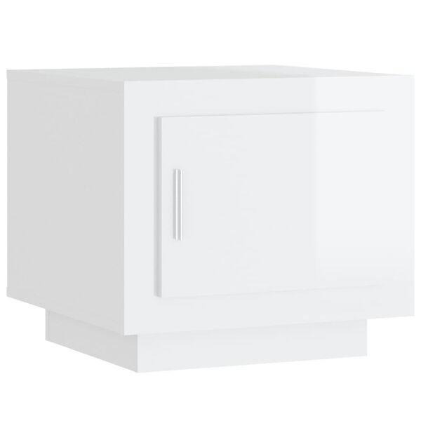 vidaXL Konferenčn&iacute; stolek leskl&yacute; b&iacute;l&yacute; 51 x 50 x 45 cm kompozitn&iacute; dřevo