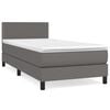 vidaXL Box spring postel s matrac&iacute; &scaron;ed&aacute; 90x190 cm uměl&aacute; kůže