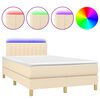 vidaXL Box spring postel s matrac&iacute; a LED kr&eacute;mov&aacute; 120 x 200 cm textil