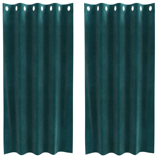 vidaXL Zatemňovac&iacute; z&aacute;věsy 2 pcs Tmavě zelen&aacute; 140 x 175 cm samet