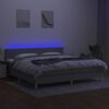 vidaXL Box spring postel s matrac&iacute; a LED světle &scaron;ed&aacute; 200x200 cm textil