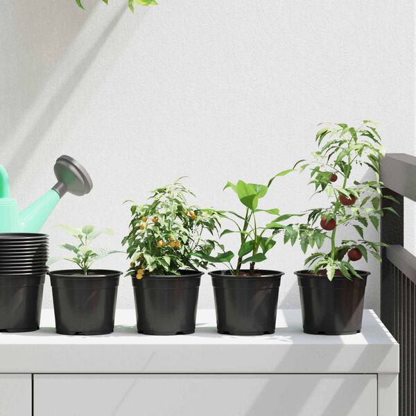 vidaXL Květinov&yacute; květin&aacute;č 50 pcs Čern&aacute; &Oslash; 15 x 12,5 cm Plast