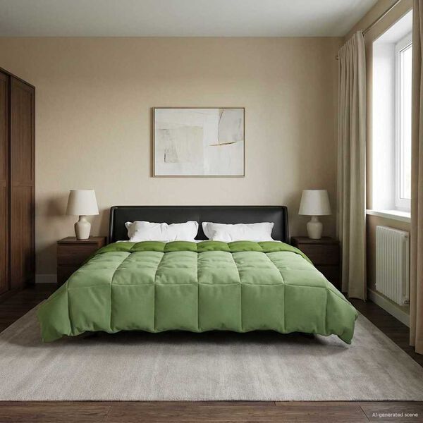 vidaXL Letn&iacute; přikr&yacute;vka &Scaron;něrov&aacute;n Zelen&aacute; 220 x 260 cm Mikrovl&aacute;kno