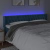 vidaXL Čelo postele s LED tmavě modr&eacute; 183 x 16 x 78/88 cm samet