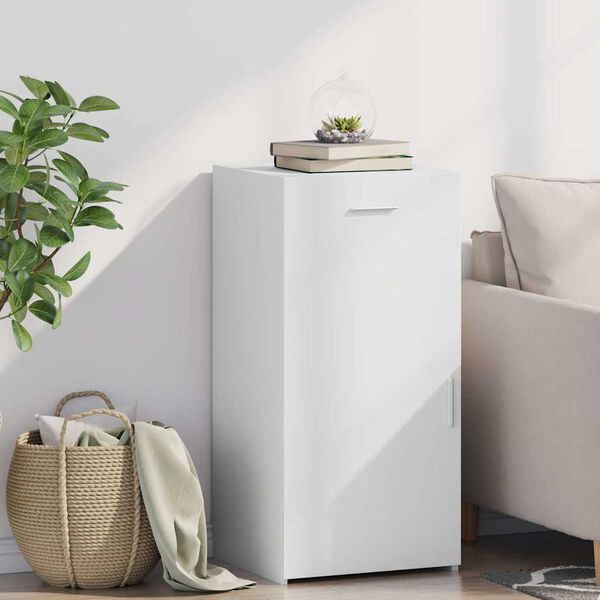 vidaXL Př&iacute;born&iacute;k b&iacute;l&yacute; 45 x 42,5 x 93 cm kompozitn&iacute; dřevo