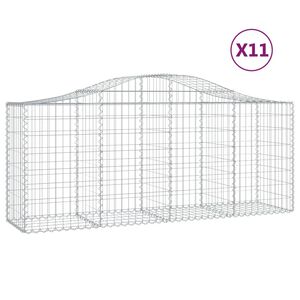 vidaXL Klenut&eacute; gabionov&eacute; ko&scaron;e 11ks 200x50x80/100 cm pozinkovan&eacute; železo