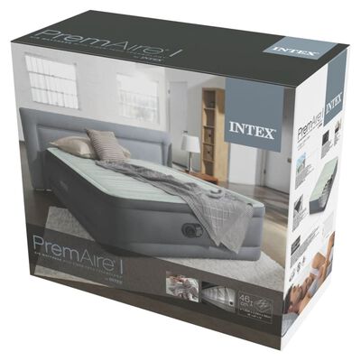 Intex Nafukovací postel PremAire bílá a šedá queen size 152x203x46 cm