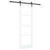 vidaXL Posuvn&eacute; dveře B&iacute;l&aacute; 78 x 232 cm Masivn&iacute; borov&eacute; dřevo a sklo