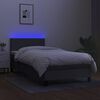 vidaXL Box spring postel s matrací a LED tmavě šedá 100x200 cm textil