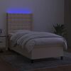 vidaXL Box spring postel s matrac&iacute; a LED kr&eacute;mov&aacute; 90x190 cm textil
