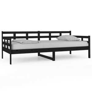 vidaXL V&aacute;lenda čern&aacute; masivn&iacute; borov&eacute; dřevo 90 x 200 cm