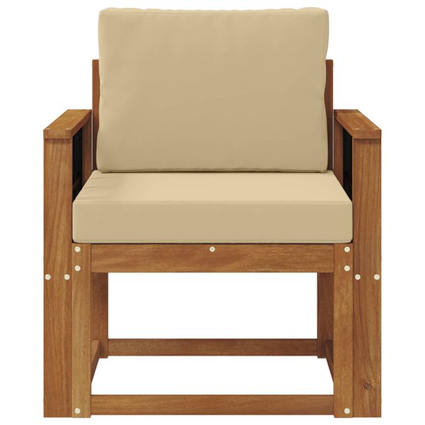 vidaXL Venkovn&iacute; pohovka Masivn&iacute; ak&aacute;ciov&eacute; dřevo a polyester Př&iacute;rodn&iacute;