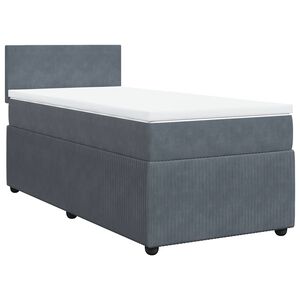 vidaXL Box spring postel s matrac&iacute; tmavě &scaron;ed&aacute; 80 x 200 cm samet