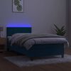 vidaXL Box spring postel s matrac&iacute; a LED tmavě modr&aacute; 80 x 200 cm samet