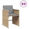vidaXL Zahradn&iacute; křesla s podu&scaron;kami 4 ks sm&iacute;&scaron;en&aacute; b&eacute;žov&aacute; polyratan