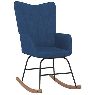 vidaXL Houpací křeslo se stoličkou modré textil