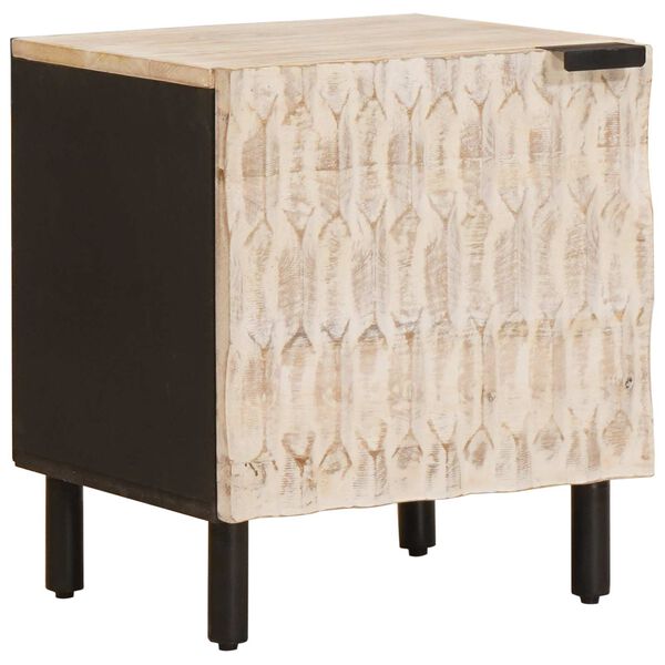 vidaXL Nočn&iacute; skř&iacute;ňka 2 pcs B&iacute;l&aacute; 40 x 33 x 46 cm Masivn&iacute; mangov&eacute; dřevo