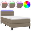 vidaXL Box spring postel s matrac&iacute; a LED taupe 80 x 200 cm textil