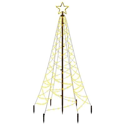 vidaXL Vánoční strom s hrotem 200 teple bílých LED diod 180 cm