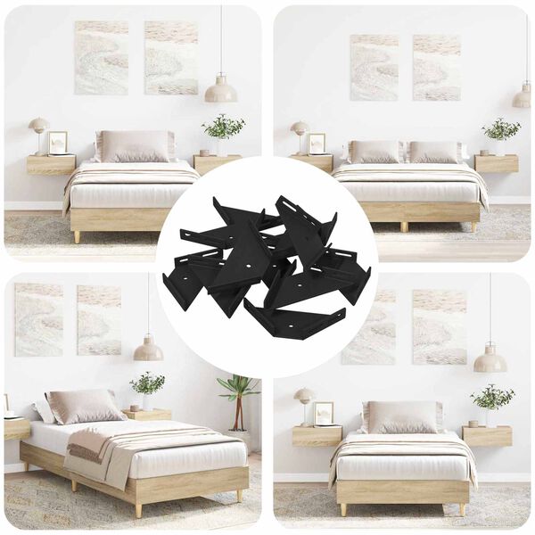 vidaXL Rohov&aacute; konzole 12 pcs Čern&aacute; 138,5 x 50,5 x 16 mm Železo