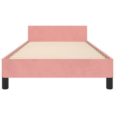vidaXL Rám postele s čelem růžový 100x200 cm samet