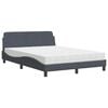 vidaXL Postel s matrac&iacute; Dover tmavě &scaron;ed&yacute; 140 x 190 cm samet